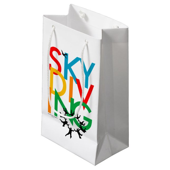 Skydiving Kleine Geschenktüte (Vorderseite Schrägansicht)