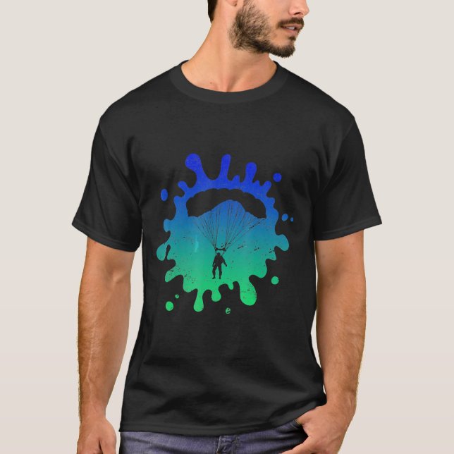 Skydiving mit Coolem Splash Kunstgeschenk T-Shirt (Vorderseite)