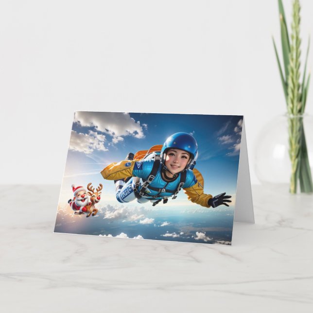 Skydiving mit Santa. Karte (Vorderseite)