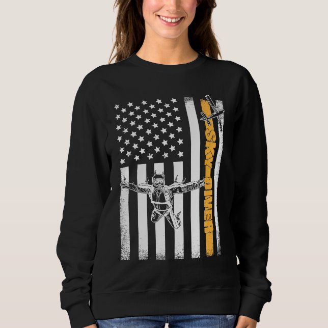 Skydiving  Parachuting American Skydiver USA Flag Sweatshirt (Vorderseite)