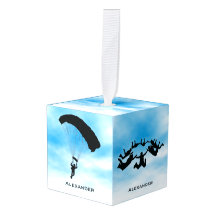 Skydiving Parachuting Design Cube Ornament