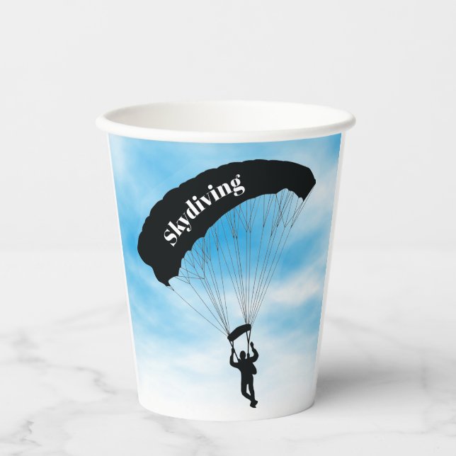 Skydiving Parachuting Design Paper Cup Pappbecher (Vorderseite)