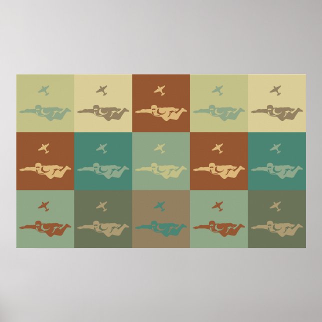 Skydiving Pop Art Poster (Vorne)