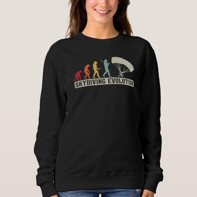 Skydiving  Retro Vintage Skydiver Evolution Sweatshirt (Vorderseite)