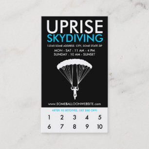 Skydiving Rewards-Programm Treuekarte