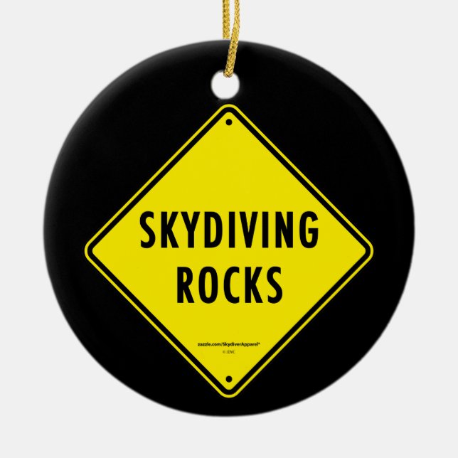 SKYDIVING SCHAUKELT Verkehrsschild Keramik Ornament (Vorne)