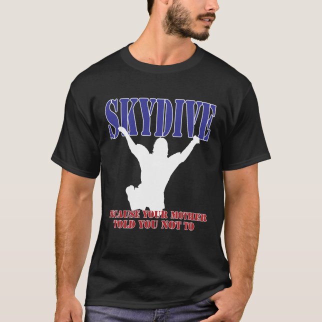 Skydiving Shirt-Silhouette (dunkel) T-Shirt (Vorderseite)