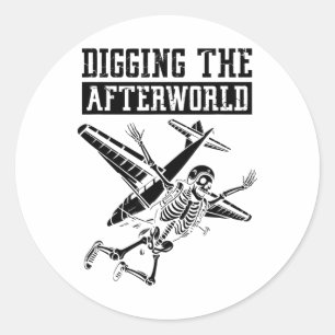 Skydiving Skeleton Surfing - Fallschirmspringen Hi Runder Aufkleber