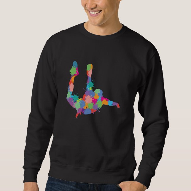 Skydiving Splash Skydiver Parachute BASE Jump Plan Sweatshirt (Vorderseite)