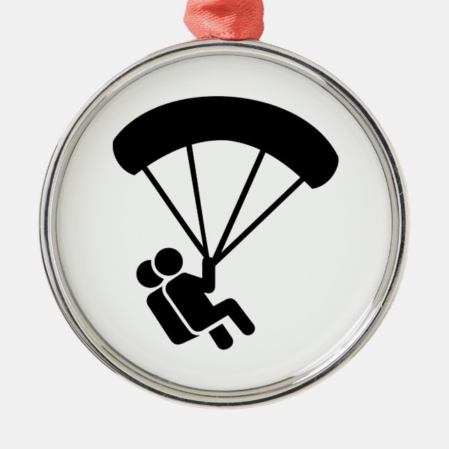 Skydiving Tandem Silbernes Ornament (Vorne)