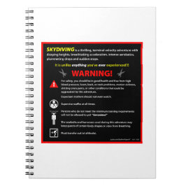 SKYDIVING Themenpark Warnzeichen Notizblock