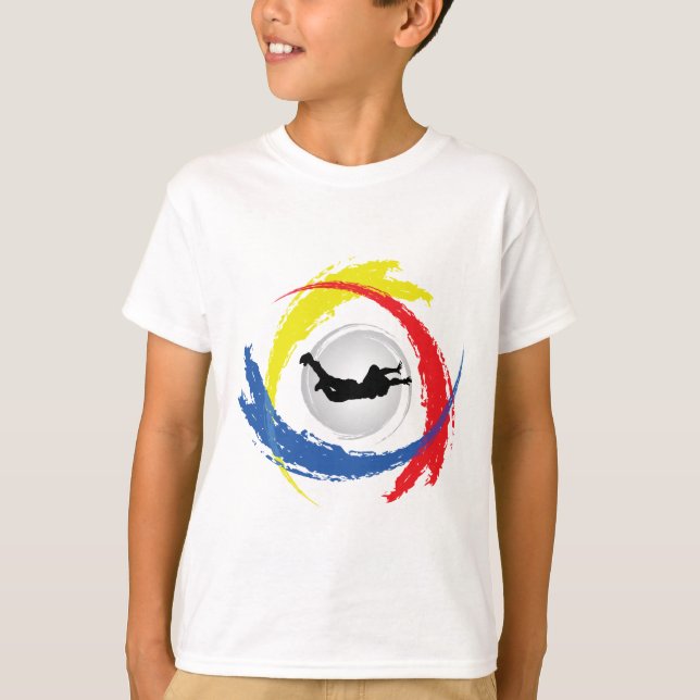 Skydiving Tricolor Emblem T-Shirt (Vorderseite)