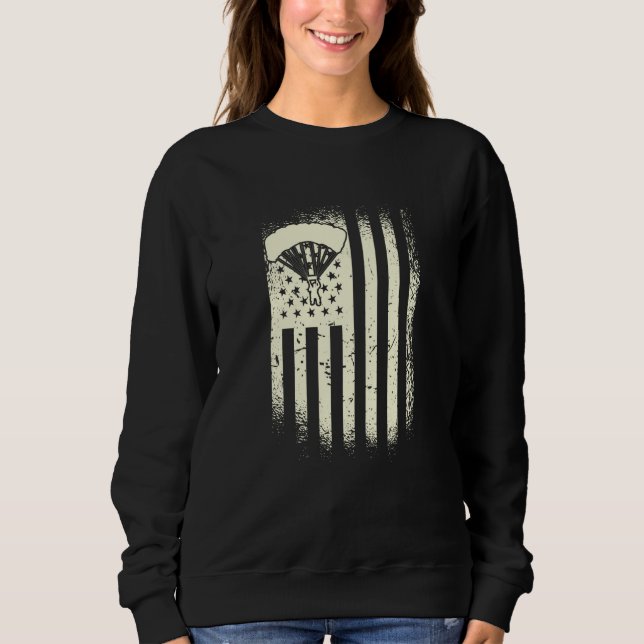Skydiving USA Flag Parachute American Skydiver Sweatshirt (Vorderseite)