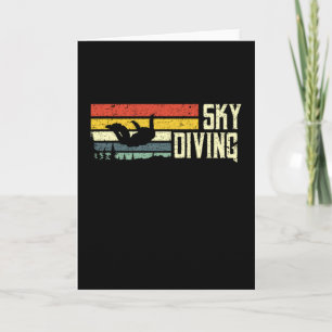 Skydiving Vintag Retro Parachutist Skydiver Karte