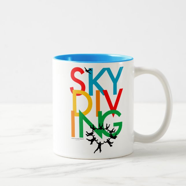 Skydiving Zweifarbige Tasse (Rechts)