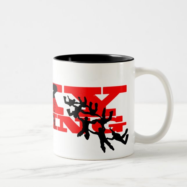 Skydiving Zweifarbige Tasse (Rechts)