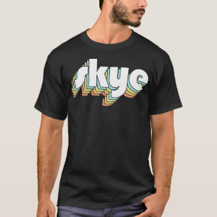 Skye Retro Rainbow Typografie verblasster Stil T-Shirt