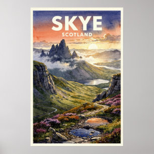 Skye Schottland Vintage Reise Poster