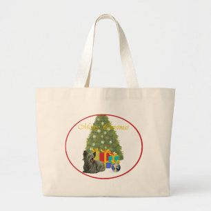 Skye Terrier am Weihnachtsbaum Jumbo Stoffbeutel