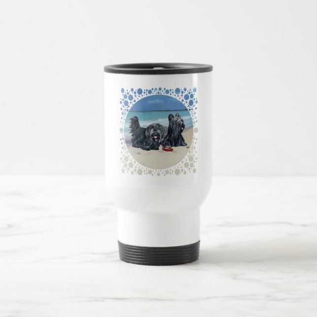 Skye Terrier, Beach Day Travel Mug! Reisebecher (Mittel)