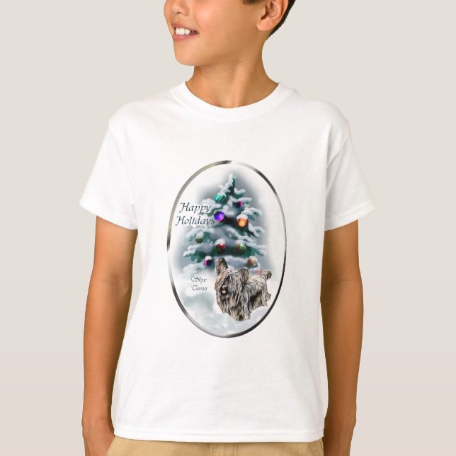 Skye Terrier Christmas Geschenke T-Shirt (Vorderseite)