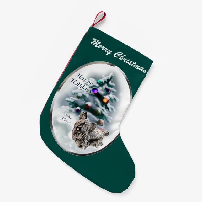 Skye Terrier Christmas Kleiner Weihnachtsstrumpf (Vorderansicht (hängend))