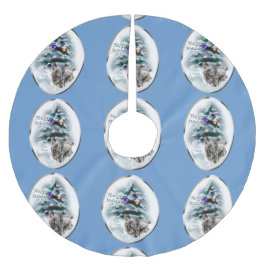 Skye Terrier Christmas Polyester Weihnachtsbaumdecke