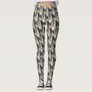 Skye Terrier Dog in Snow Weihnachten Leggings
