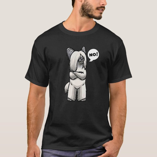 Skye Terrier Dog Stubborn No T-Shirt (Vorderseite)