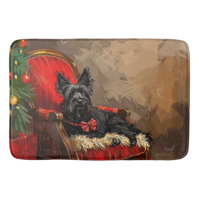 Skye Terrier Dog Weihnachtsfest Badematte (Vorderseite)