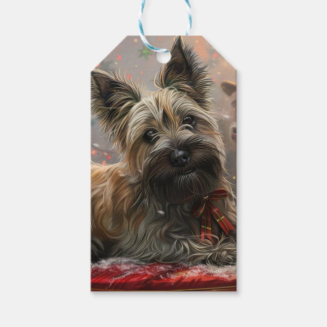 Skye Terrier Dog Weihnachtsfest Geschenkanhänger (Vorderseite)