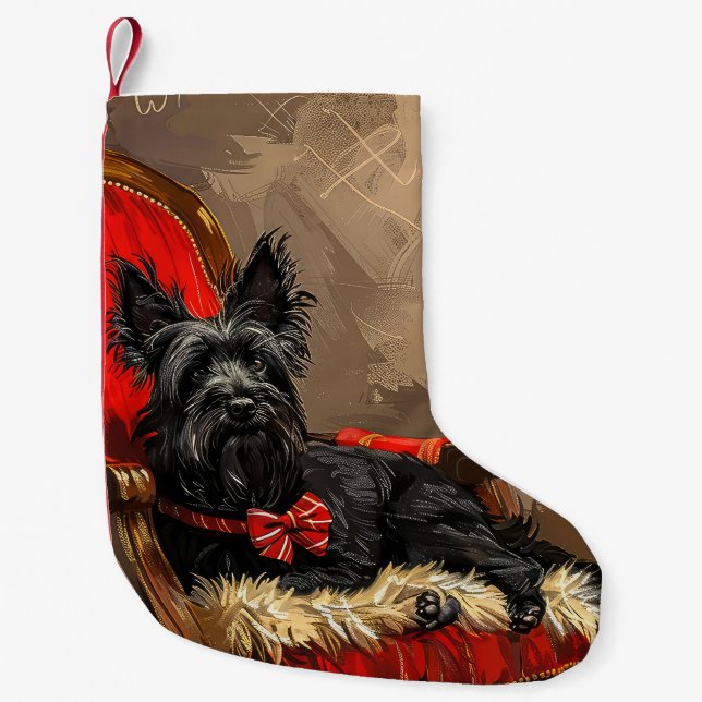 Skye Terrier Dog Weihnachtsfest Kleiner Weihnachtsstrumpf (Vorderseite)