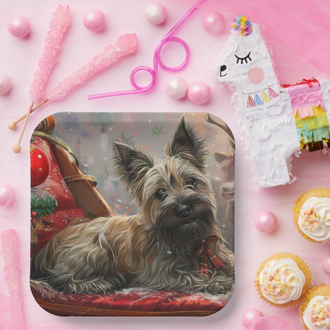 Skye Terrier Dog Weihnachtsfest Pappteller (Party)