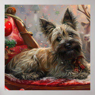 Skye Terrier Dog Weihnachtsfest Poster