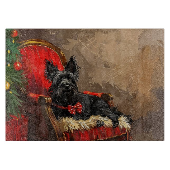 Skye Terrier Dog Weihnachtsfest Schneidebrett (Vorderseite)