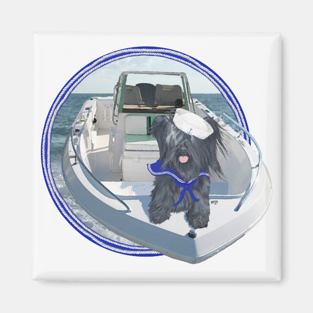 Skye Terrier draußen auf dem Boot Magnet (Vorne)