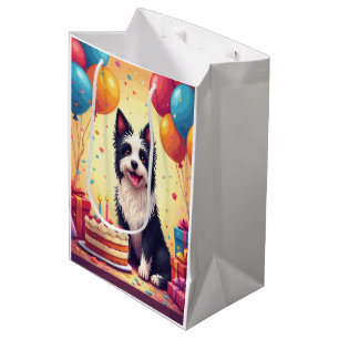 Skye Terrier Geburtstagsfeier Mittlere Geschenktüte