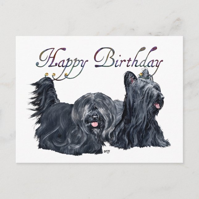 Skye Terrier Geburtstagskarten Postkarte (Vorderseite)
