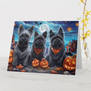 Skye Terrier Halloween Gruselig Karte