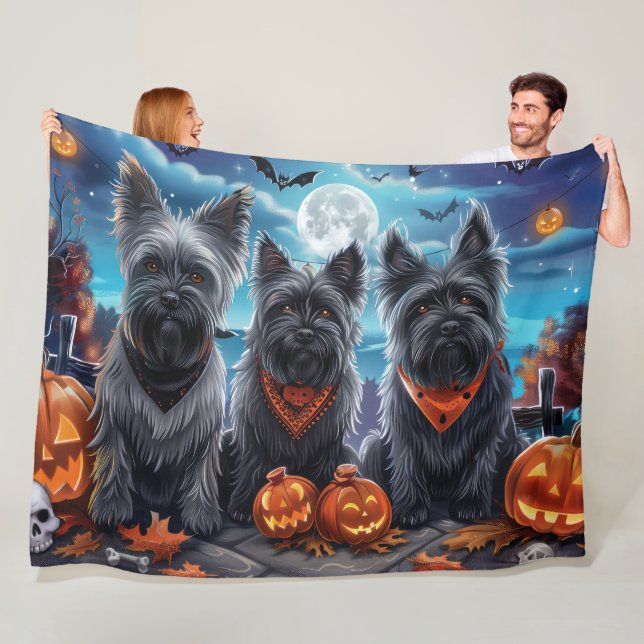 Skye Terrier Halloween Spooky Fleecedecke (Beispiel)