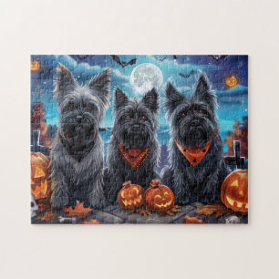 Skye Terrier Halloween Spooky Puzzle