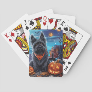 Skye Terrier Halloween Spooky Spielkarten