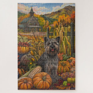 Skye Terrier Hund Herbsternte Erntedankfest Puzzle