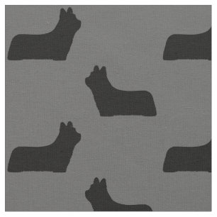Skye Terrier Hunde Silhouetten Gemustert Stoff
