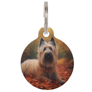 Skye Terrier im Herbst Leaves Fall Inspiriert Haustiermarke