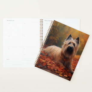 Skye Terrier im Herbst Leaves Fall Inspiriert Planer