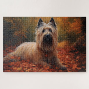 Skye Terrier im Herbst Leaves Fall Inspiriert Puzzle