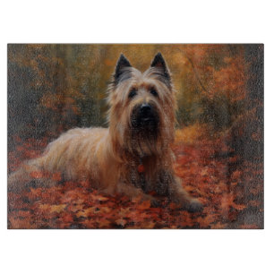 Skye Terrier im Herbst Leaves Fall Inspiriert Schneidebrett
