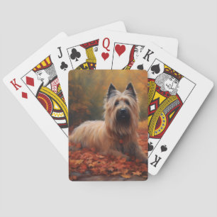 Skye Terrier im Herbst Leaves Fall Inspiriert Spielkarten