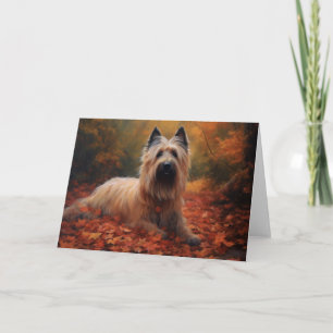 Skye Terrier im Herbstlaubfall inspiriert Karte